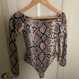 Boohoo snake print bodysuit